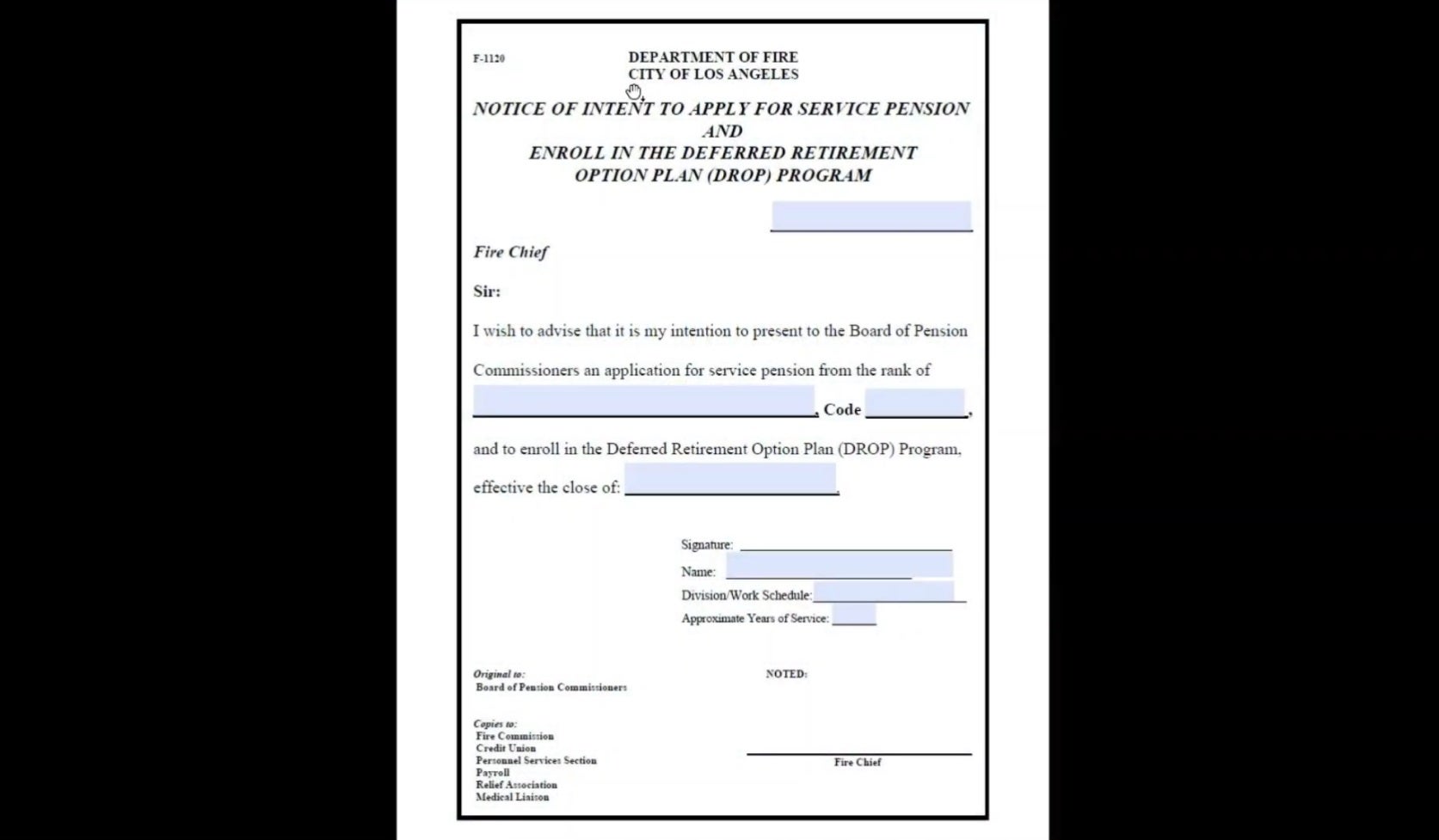 Letter of Intent (Fire)